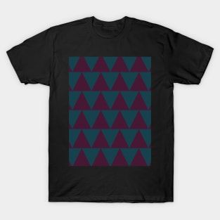 Plum Purple and Teal Geometric, Zig Zag Design T-Shirt